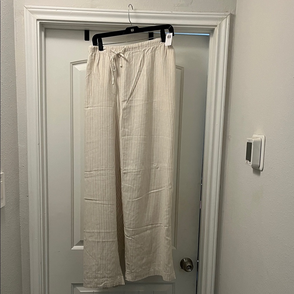 Old Navy Women's Cream Striped Wide Leg Pants XXL Tall